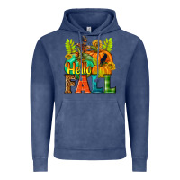 Vintage Denim Hello Fall Vintage Hoodie - NancyCooperArtShop