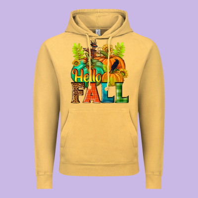 Hello Fall Vintage Hoodie Designed By Nancycooperartshop