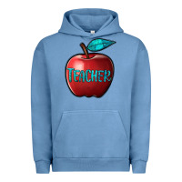 Pigment Pebble Blue apple teacher Urban Hoodie - BarkalooDesign