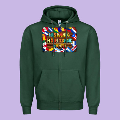Hispanic Heritage Flags Zipper Hoodie Designed By Bundleandbundleshop
