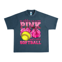 Midnight Navy In October We Wear Pink and Watch Softball Urban Heavy Tee - texasbilliewilder
