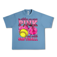 Pebble Blue In October We Wear Pink and Watch Softball Urban Heavy Tee - texasbilliewilder