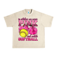 Sandshell In October We Wear Pink and Watch Softball Urban Heavy Tee - texasbilliewilder