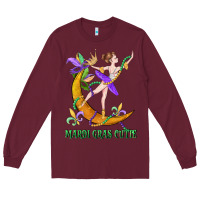 Burgundy mardi gras cutie Long Sleeve Tee - CowGirlArtShop