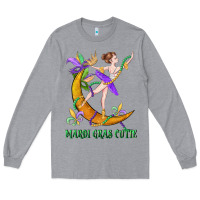 Heather Grey mardi gras cutie Long Sleeve Tee - CowGirlArtShop