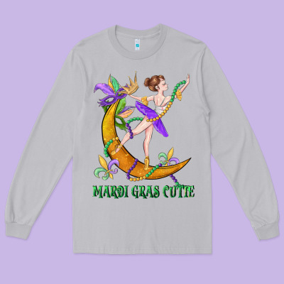Mardi Gras Cutie Long Sleeve Tee Designed By Cowgirlartshop