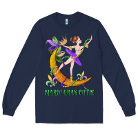 Navy mardi gras cutie Long Sleeve Tee - CowGirlArtShop
