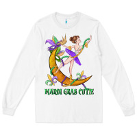 White mardi gras cutie Long Sleeve Tee - CowGirlArtShop