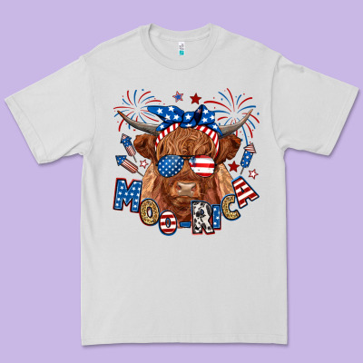 Moo Rica Highland Cow Premium Tee Designed By Ranaportraitstore