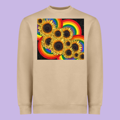 Pride Sunflower Tumbler Heavyweight Sweatshirt Designed By Fadigitalartstudio