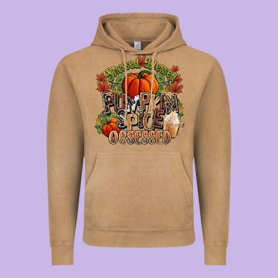 Stressed Blessed Pumpkin Spice Obsessed Fall Vintage Hoodie Designed By Nancycooperartshop