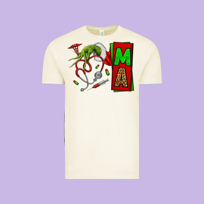 Christmas Character Nurse Vintage Tee Designed By Nancycooperartshop