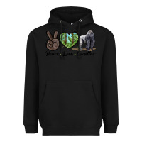 Black Peace Love Gorillas Heavyweight Hoodie - LillyAllenDesigns
