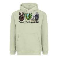 Matcha Peace Love Gorillas Heavyweight Hoodie - LillyAllenDesigns