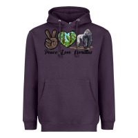 Plum Peace Love Gorillas Heavyweight Hoodie - LillyAllenDesigns