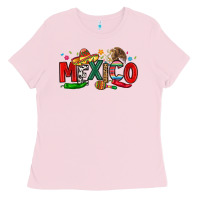 Bubblegum Pink colorful mexico collage Ladies Tee - LillyAllenDesigns