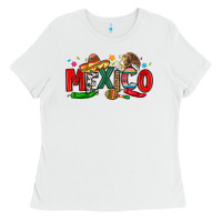 White colorful mexico collage Ladies Tee - LillyAllenDesigns