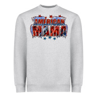 Heather Grey American Mama Mother's Day Heavyweight Sweatshirt - FaDigitalArtStudio