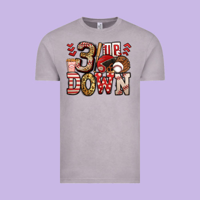 Three Up Three Down Baseball Vintage Tee Designed By Jasminsmagicworld