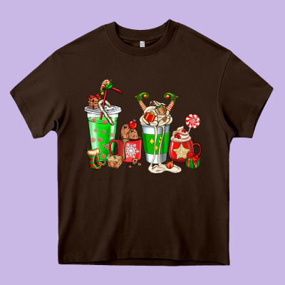 Elf Coffee Cups Heavy Core Tee Designed By Nancycooperartshop