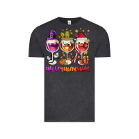 Vintage Black Hallothanksmas wine glasses Vintage Tee - NancyCooperArtShop