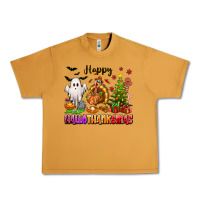Peanut Butter Happy Hallothanksmas with ghost turkey and tree Urban Heavy Tee - texasbilliewilder