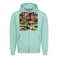 Seafoam horses seamless pattern Zipper Hoodie - BundleAndBundleShop