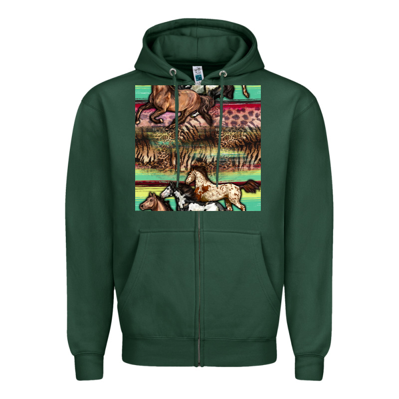Horses Seamless Pattern Zipper Hoodie by BundleAndBundleShop | Teevron
