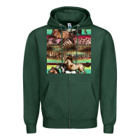 Sports Green horses seamless pattern Zipper Hoodie - BundleAndBundleShop
