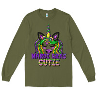 Army Green mardi gras cutie unicorn Long Sleeve Tee - CowGirlArtShop
