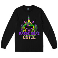 Black mardi gras cutie unicorn Long Sleeve Tee - CowGirlArtShop