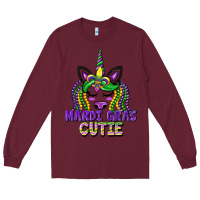 Burgundy mardi gras cutie unicorn Long Sleeve Tee - CowGirlArtShop