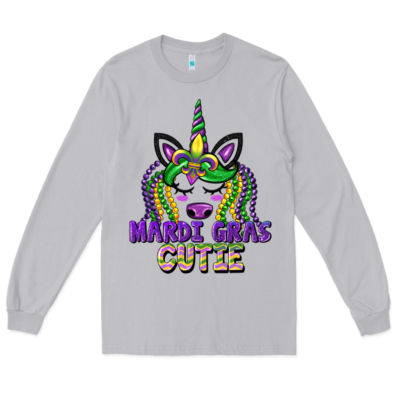 Mardi Gras Cutie Unicorn Long Sleeve Tee by CowGirlArtShop | Teevron