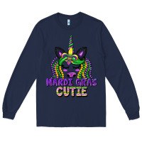 Navy mardi gras cutie unicorn Long Sleeve Tee - CowGirlArtShop