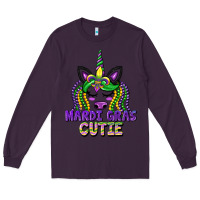Plum mardi gras cutie unicorn Long Sleeve Tee - CowGirlArtShop