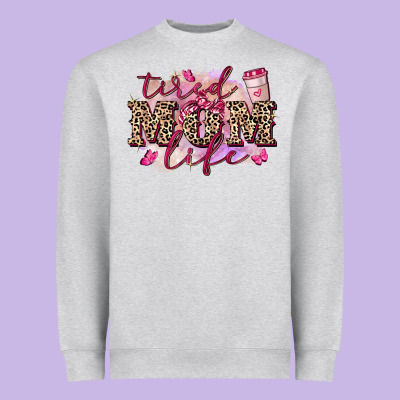 Tired Mom Life Heavyweight Sweatshirt Designed By Fadigitalartstudio