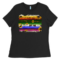 Black serape sunflowers leopard cowhide background Ladies Tee - RanaPortraitStore