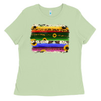 Matcha serape sunflowers leopard cowhide background Ladies Tee - RanaPortraitStore