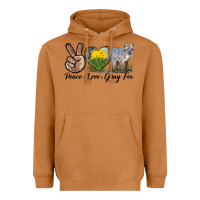 Meerkat Peace Love Gray Fox Heavyweight Hoodie - LillyAllenDesigns
