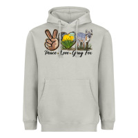 Moon Dust Peace Love Gray Fox Heavyweight Hoodie - LillyAllenDesigns