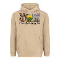 Mushroom Peace Love Gray Fox Heavyweight Hoodie - LillyAllenDesigns