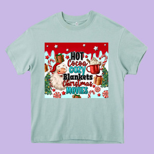 Hot Cocoa Cozy Blankets Christmas Movies Tumbler Heavy Core Tee Designed By Maliassmallbusiness