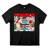 Black hot cocoa cozy blankets christmas movies tumbler Heavy Core Tee - MaliasSmallBusiness
