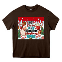 Chocolate Brown hot cocoa cozy blankets christmas movies tumbler Heavy Core Tee - MaliasSmallBusiness