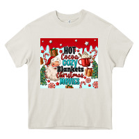 Cream hot cocoa cozy blankets christmas movies tumbler Heavy Core Tee - MaliasSmallBusiness