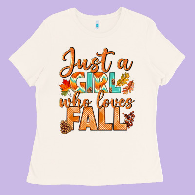 Just A Girl Who Loves Fall Ladies Tee Designed By Bundleandbundleshop