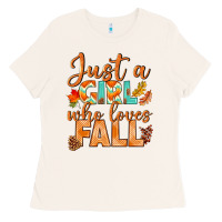 Bone just a girl who loves fall Ladies Tee - BundleAndBundleShop