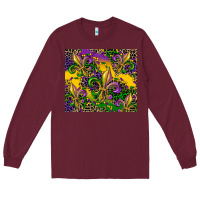 Burgundy mardi gras fleur de lis Long Sleeve Tee - CowGirlArtShop