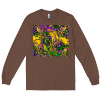 Chestnut mardi gras fleur de lis Long Sleeve Tee - CowGirlArtShop