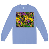 Colony Blue mardi gras fleur de lis Long Sleeve Tee - CowGirlArtShop